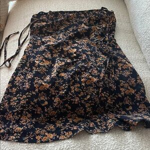 Floral Black and Orange Dress